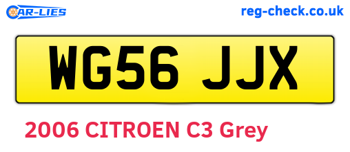 WG56JJX are the vehicle registration plates.