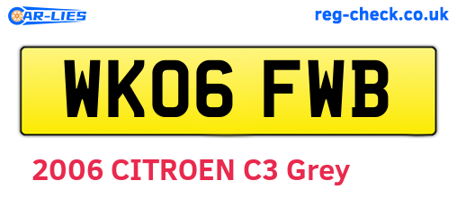 WK06FWB are the vehicle registration plates.