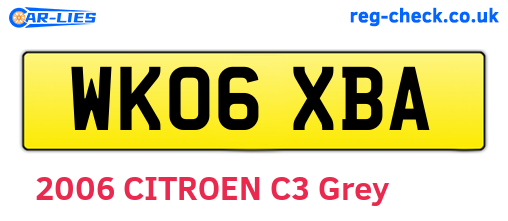 WK06XBA are the vehicle registration plates.