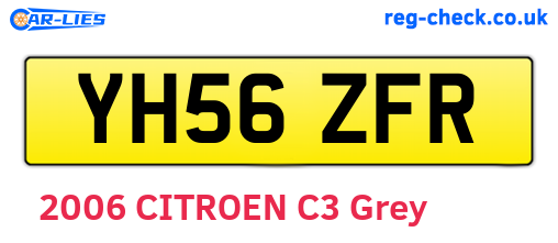 YH56ZFR are the vehicle registration plates.