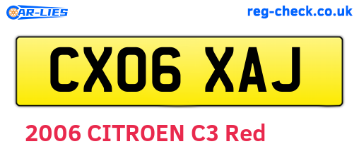 CX06XAJ are the vehicle registration plates.