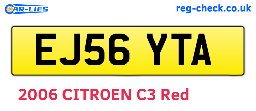 EJ56YTA are the vehicle registration plates.