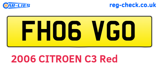 FH06VGO are the vehicle registration plates.