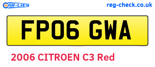 FP06GWA are the vehicle registration plates.