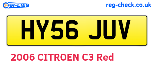 HY56JUV are the vehicle registration plates.