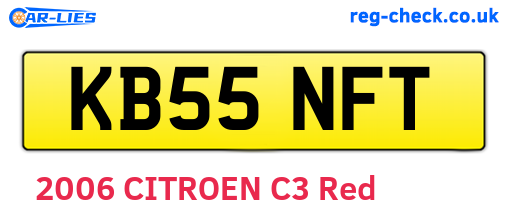 KB55NFT are the vehicle registration plates.