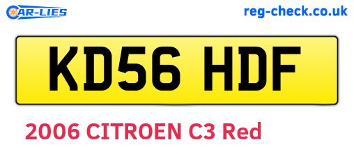 KD56HDF are the vehicle registration plates.