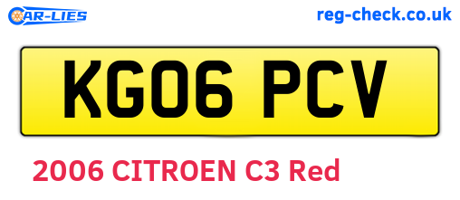 KG06PCV are the vehicle registration plates.