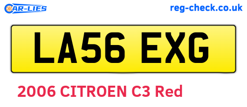 LA56EXG are the vehicle registration plates.