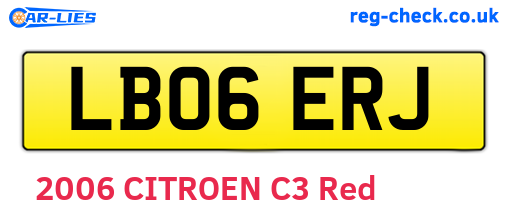 LB06ERJ are the vehicle registration plates.