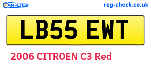 LB55EWT are the vehicle registration plates.