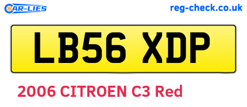 LB56XDP are the vehicle registration plates.