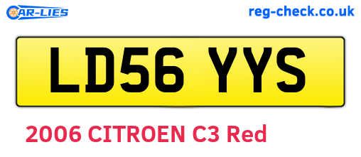 LD56YYS are the vehicle registration plates.