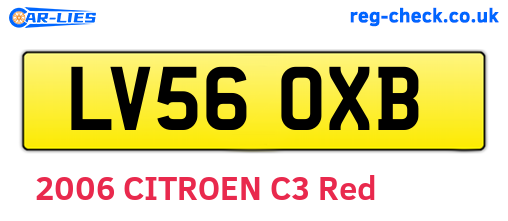 LV56OXB are the vehicle registration plates.