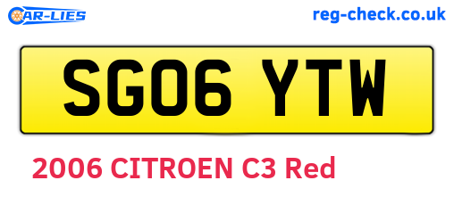 SG06YTW are the vehicle registration plates.