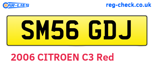 SM56GDJ are the vehicle registration plates.