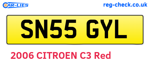 SN55GYL are the vehicle registration plates.