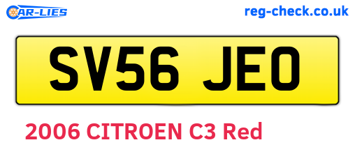 SV56JEO are the vehicle registration plates.