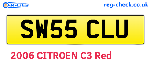 SW55CLU are the vehicle registration plates.