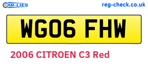 WG06FHW are the vehicle registration plates.