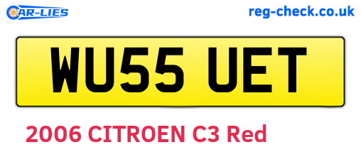 WU55UET are the vehicle registration plates.