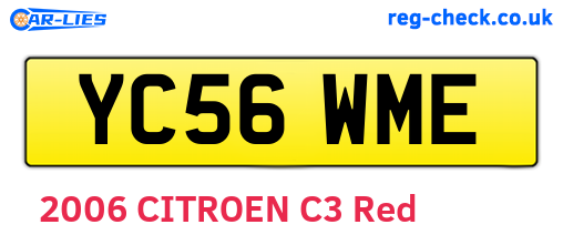YC56WME are the vehicle registration plates.