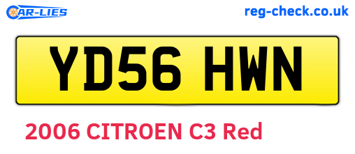 YD56HWN are the vehicle registration plates.