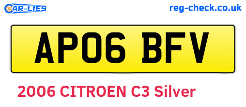 AP06BFV are the vehicle registration plates.