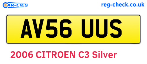 AV56UUS are the vehicle registration plates.