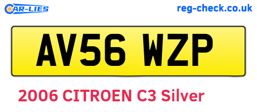 AV56WZP are the vehicle registration plates.