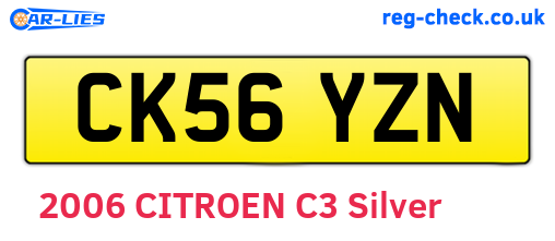 CK56YZN are the vehicle registration plates.