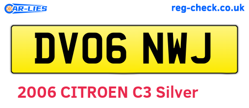 DV06NWJ are the vehicle registration plates.