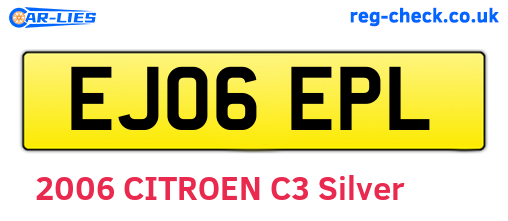 EJ06EPL are the vehicle registration plates.