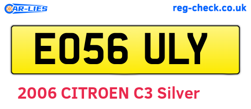 EO56ULY are the vehicle registration plates.