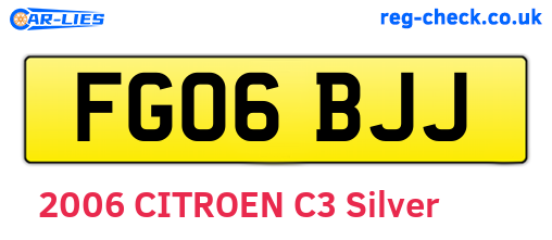 FG06BJJ are the vehicle registration plates.
