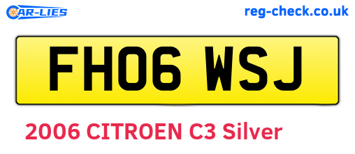 FH06WSJ are the vehicle registration plates.