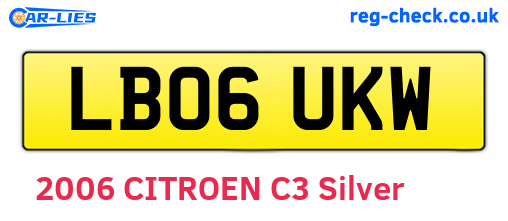 LB06UKW are the vehicle registration plates.