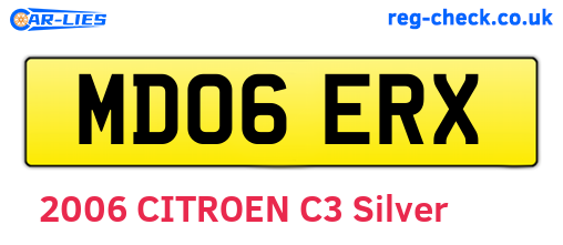 MD06ERX are the vehicle registration plates.