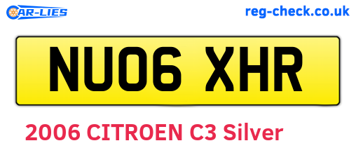 NU06XHR are the vehicle registration plates.