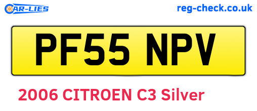 PF55NPV are the vehicle registration plates.