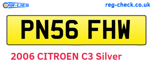 PN56FHW are the vehicle registration plates.