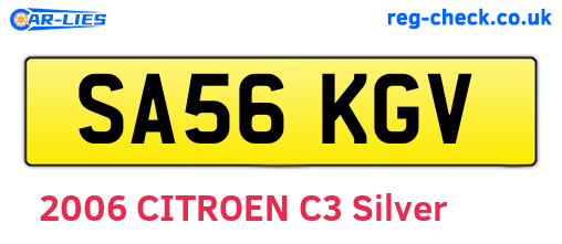 SA56KGV are the vehicle registration plates.