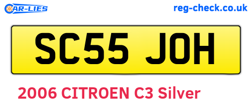 SC55JOH are the vehicle registration plates.
