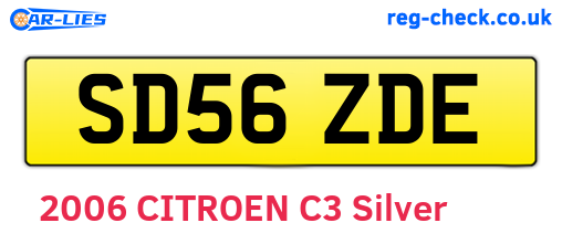 SD56ZDE are the vehicle registration plates.