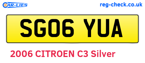 SG06YUA are the vehicle registration plates.