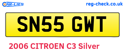 SN55GWT are the vehicle registration plates.