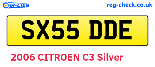SX55DDE are the vehicle registration plates.