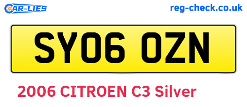 SY06OZN are the vehicle registration plates.