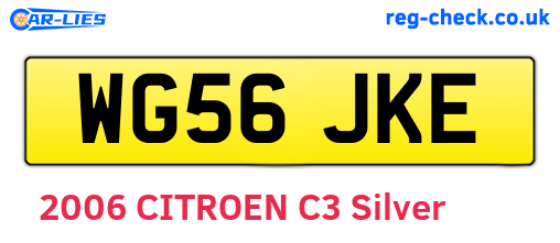 WG56JKE are the vehicle registration plates.