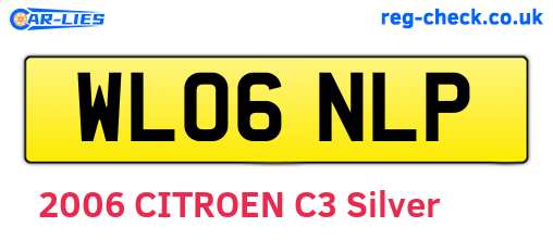 WL06NLP are the vehicle registration plates.